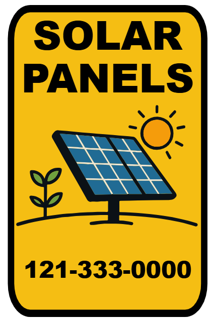 Custom Outdoor Yard Signs Multiple Sizes Solar Panels
