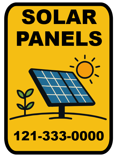 Custom Outdoor Yard Signs Multiple Sizes Solar Panels