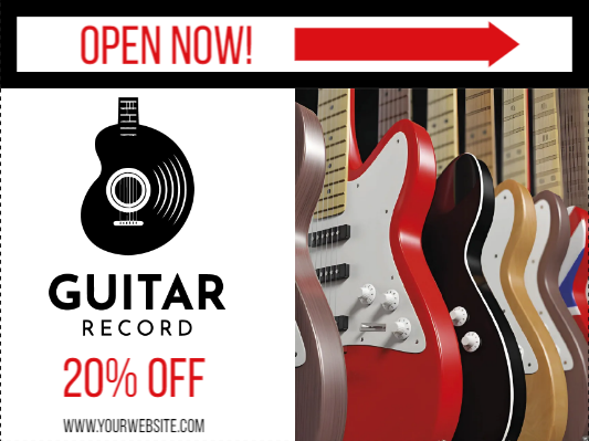 Custom Outdoor Yard Signs Multiple Sizes Guitar Record