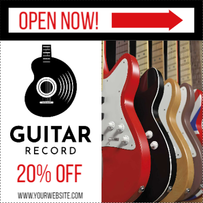 Custom Outdoor Yard Signs Multiple Sizes Guitar Record