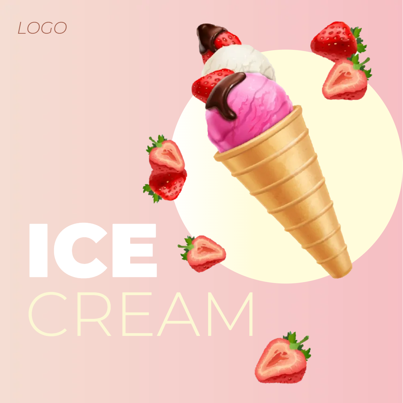 Custom Outdoor Yard Signs Multiple Sizes Strawberry Ice Cream