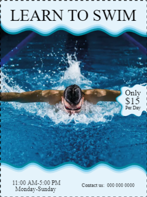 Custom Outdoor Yard Signs Multiple Sizes Learn To Swim