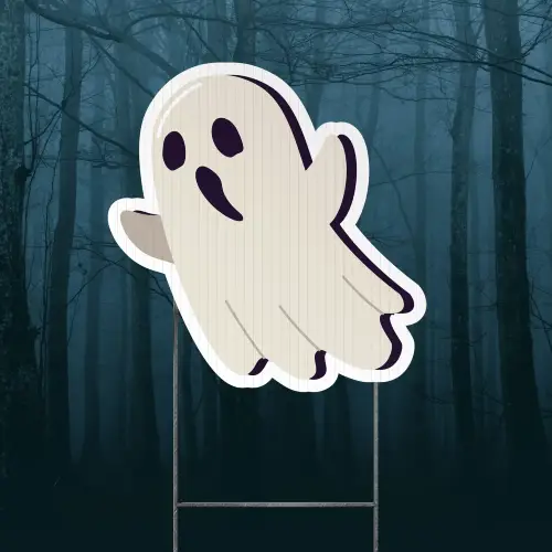 Custom Outdoor Yard Signs Multiple Sizes White Ghost