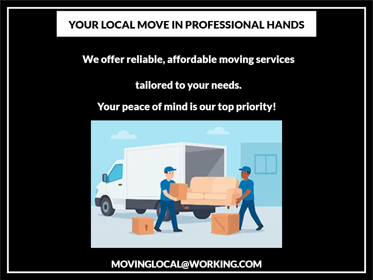 Custom Outdoor Yard Signs Multiple Sizes Your Local Move in Professional Hands