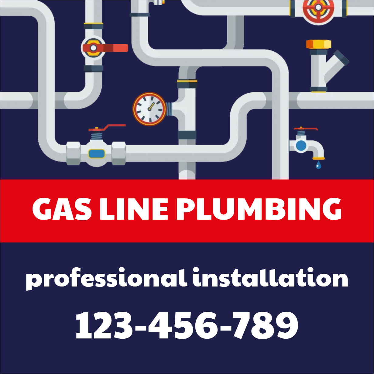 Custom Outdoor Yard Signs Multiple Sizes Gas Line Plumbing Professional Installation