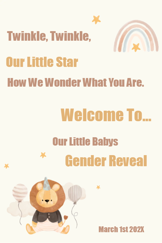 Custom Outdoor Yard Signs Multiple Sizes Gender Reveal Twinkle Twinkle
