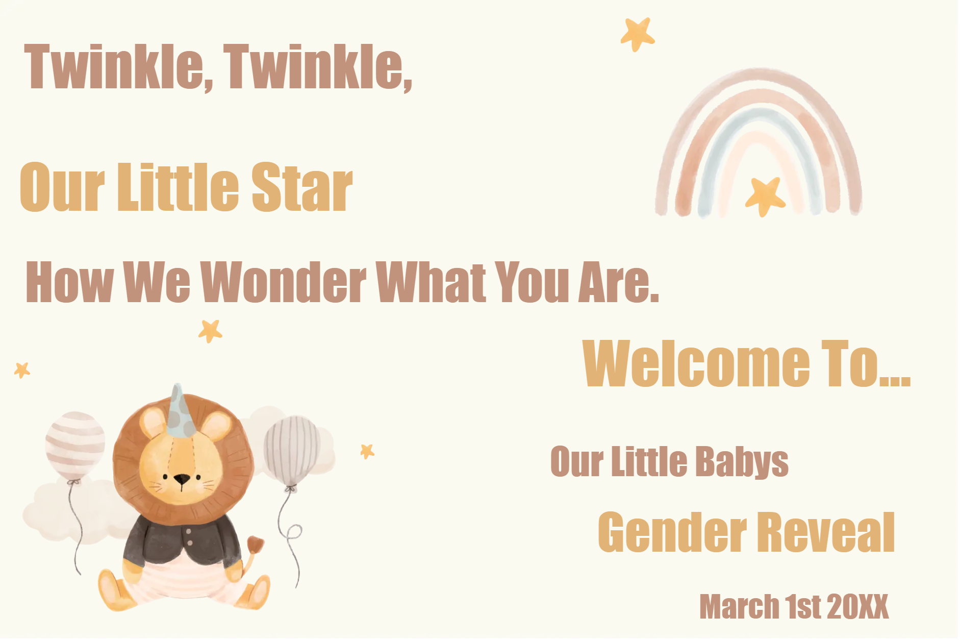 Custom Outdoor Yard Signs Multiple Sizes Gender Reveal Twinkle Twinkle