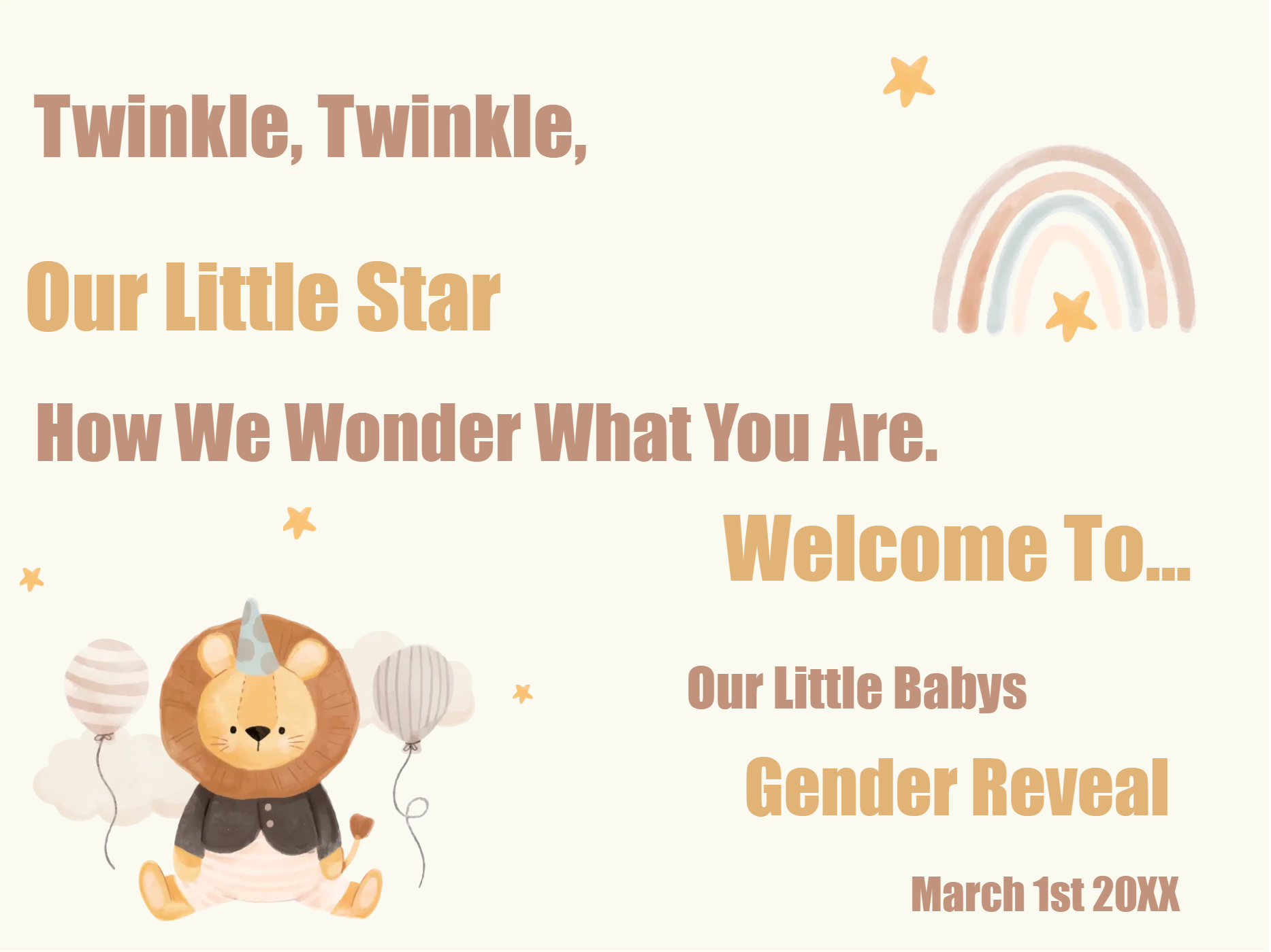 Custom Outdoor Yard Signs Multiple Sizes Gender Reveal Twinkle Twinkle