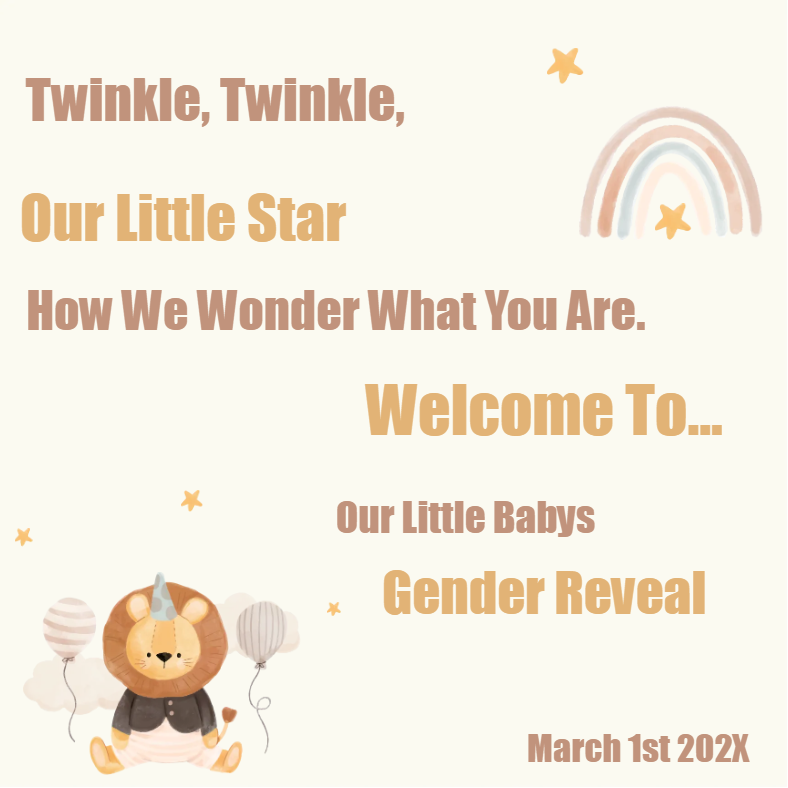 Custom Outdoor Yard Signs Multiple Sizes Gender Reveal Twinkle Twinkle