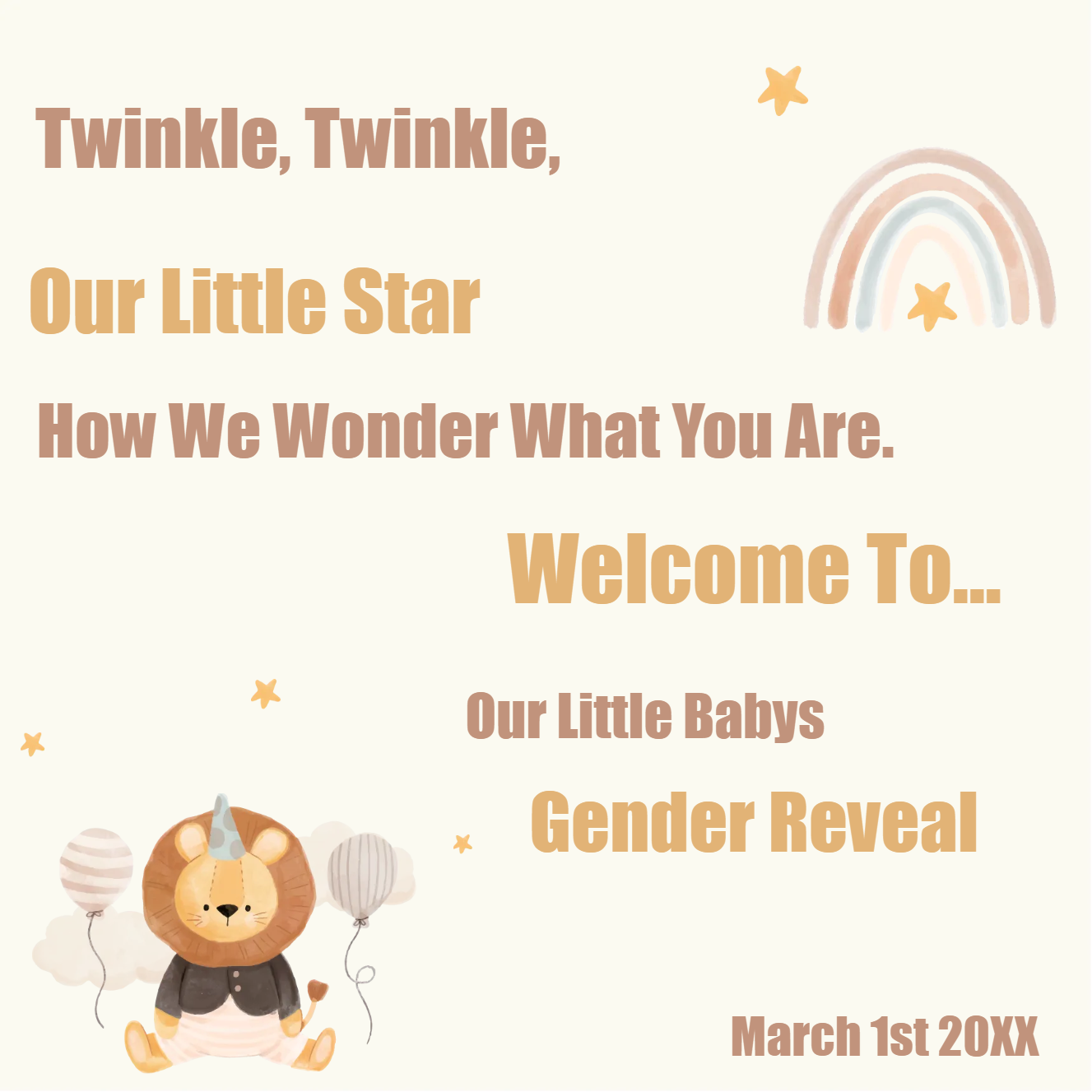 Custom Outdoor Yard Signs Multiple Sizes Gender Reveal Twinkle Twinkle