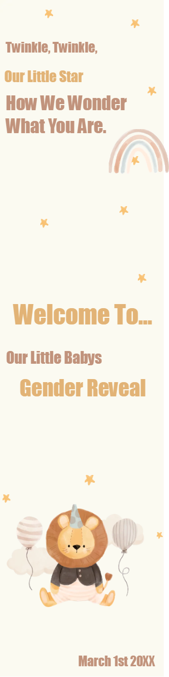 Custom Outdoor Yard Signs Multiple Sizes Gender Reveal Twinkle Twinkle