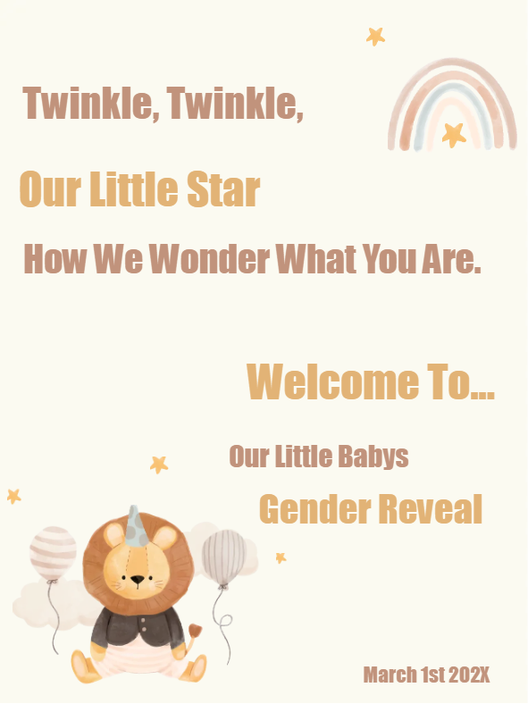 Custom Outdoor Yard Signs Multiple Sizes Gender Reveal Twinkle Twinkle