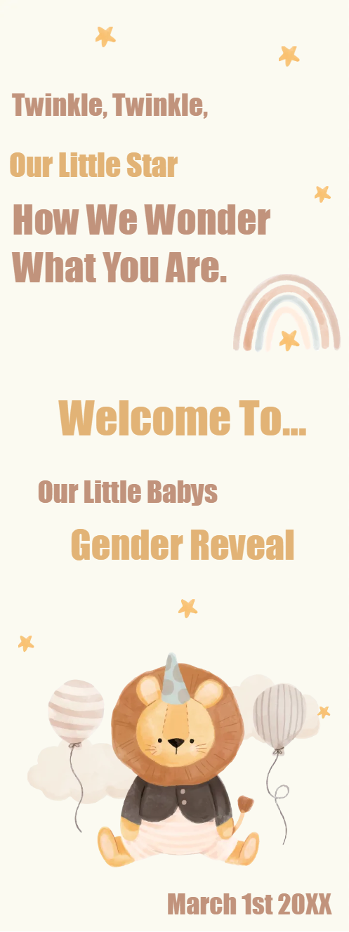 Custom Outdoor Yard Signs Multiple Sizes Gender Reveal Twinkle Twinkle