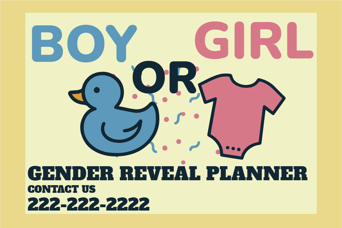 Custom Outdoor Yard Signs Multiple Sizes Gender Reveal Planner Boy or Girl