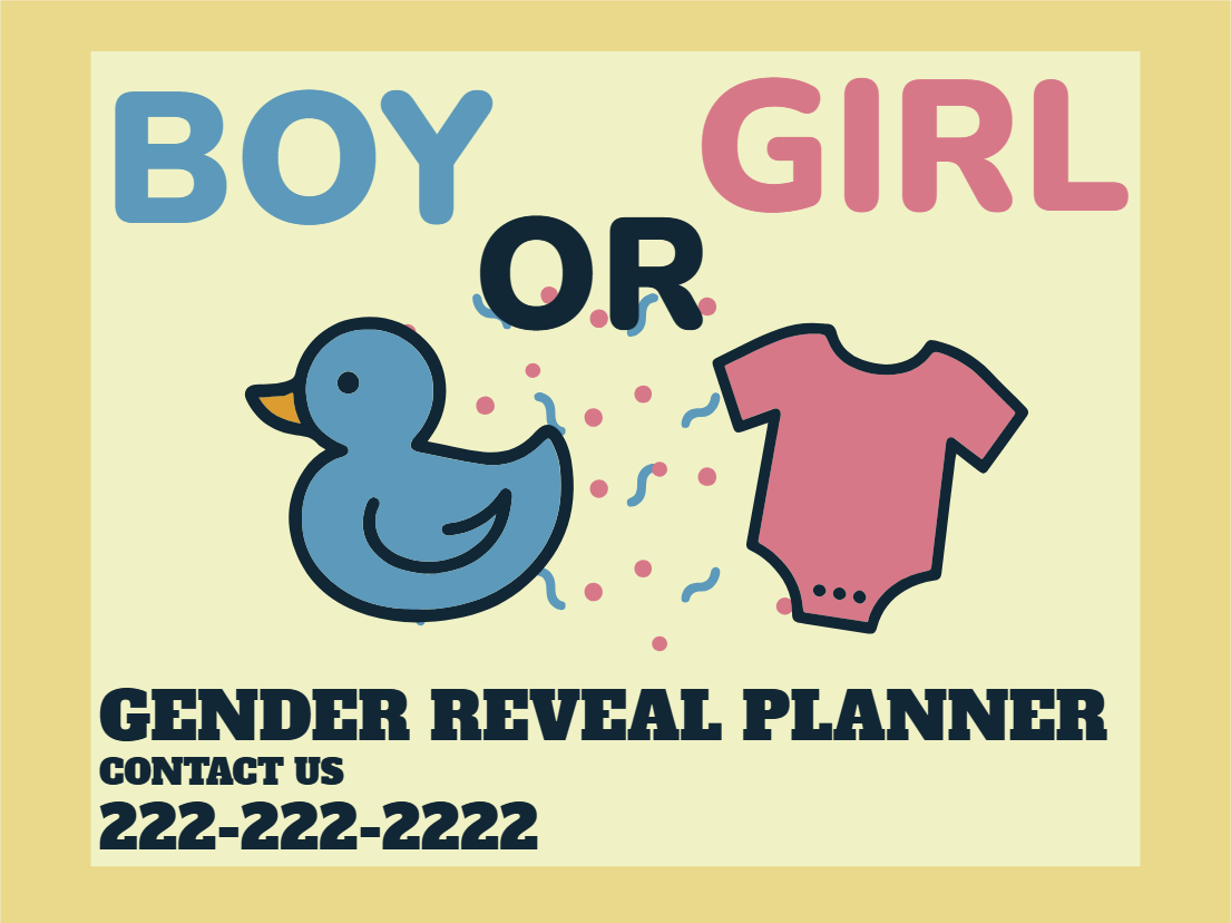 Custom Outdoor Yard Signs Multiple Sizes Gender Reveal Planner Boy or Girl