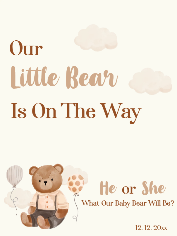Custom Outdoor Yard Signs Multiple Sizes Gender Reveal little bear?