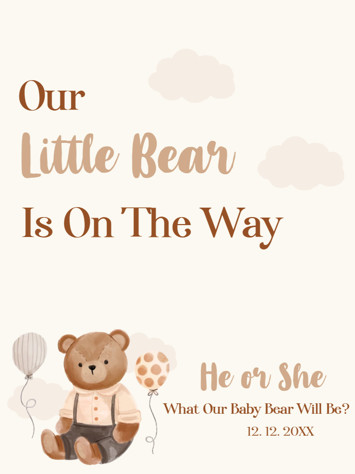 Custom Outdoor Yard Signs Multiple Sizes Gender Reveal little bear?