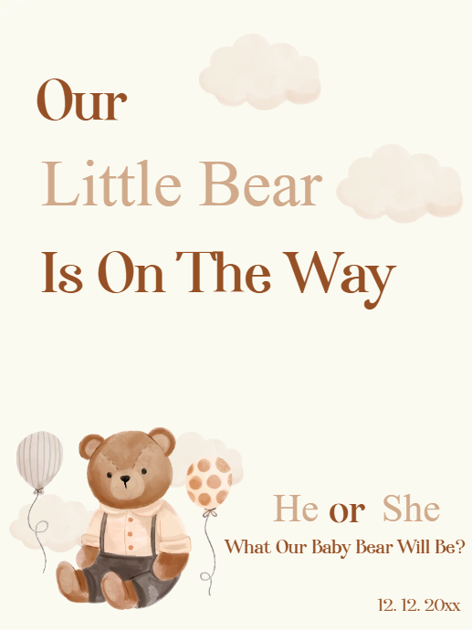 Custom Outdoor Yard Signs Multiple Sizes Gender Reveal little bear?