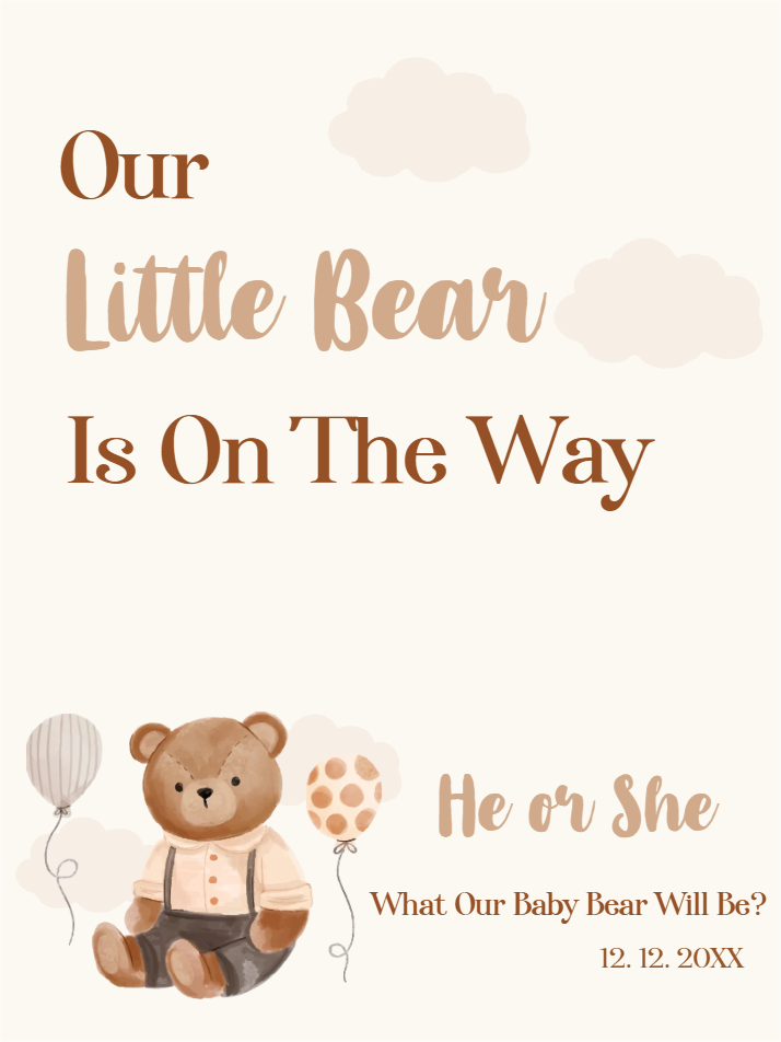 Custom Outdoor Yard Signs Multiple Sizes Gender Reveal little bear?