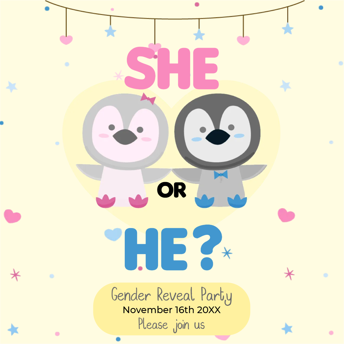 Custom Outdoor Yard Signs Multiple Sizes Gender Reveal Party She or He?