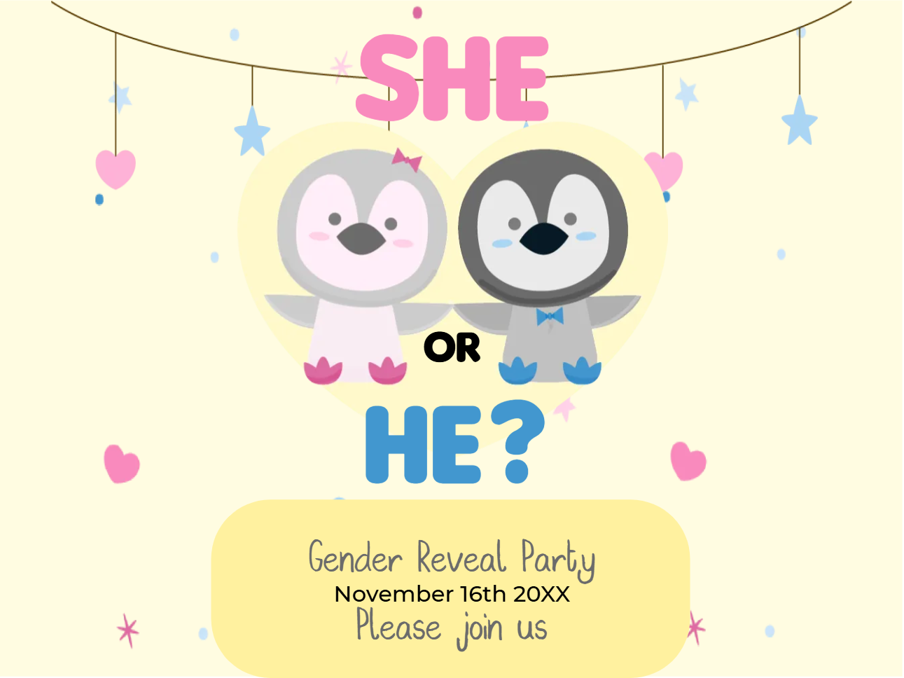 Custom Outdoor Yard Signs Multiple Sizes Gender Reveal Party She or He?