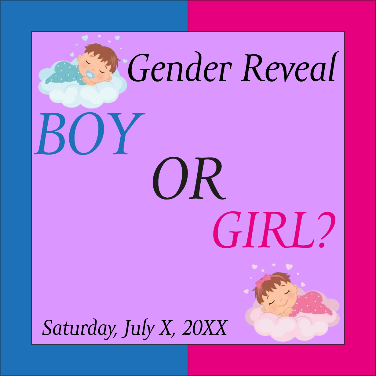 Custom Outdoor Yard Signs Multiple Sizes Gender Reveal Bor or Girl