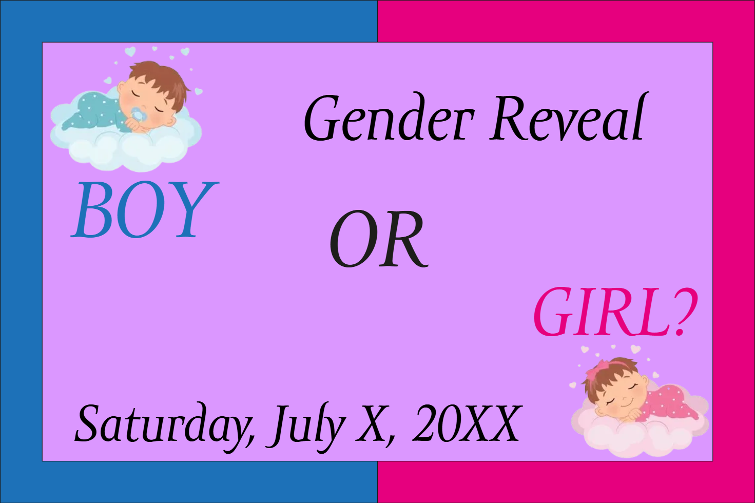 Custom Outdoor Yard Signs Multiple Sizes Gender Reveal Bor or Girl