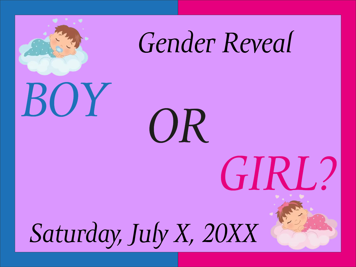 Custom Outdoor Yard Signs Multiple Sizes Gender Reveal Bor or Girl
