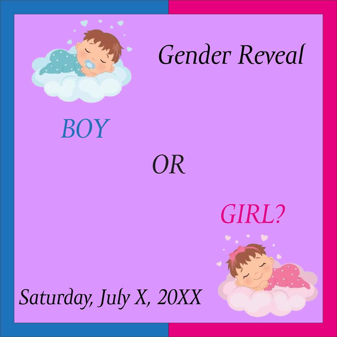 Custom Outdoor Yard Signs Multiple Sizes Gender Reveal Bor or Girl