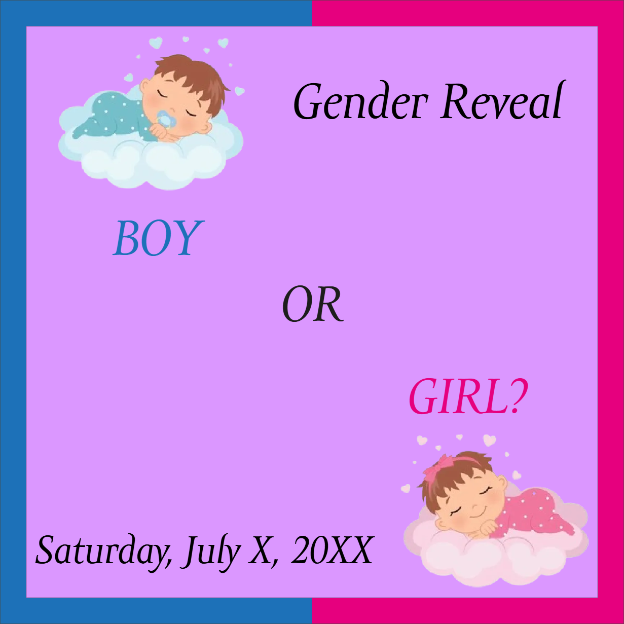 Custom Outdoor Yard Signs Multiple Sizes Gender Reveal Bor or Girl
