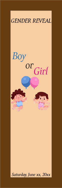 Custom Outdoor Yard Signs Multiple Sizes Gender Reveal Brown Background