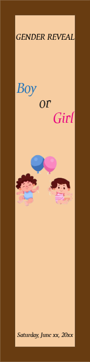 Custom Outdoor Yard Signs Multiple Sizes Gender Reveal Brown Background