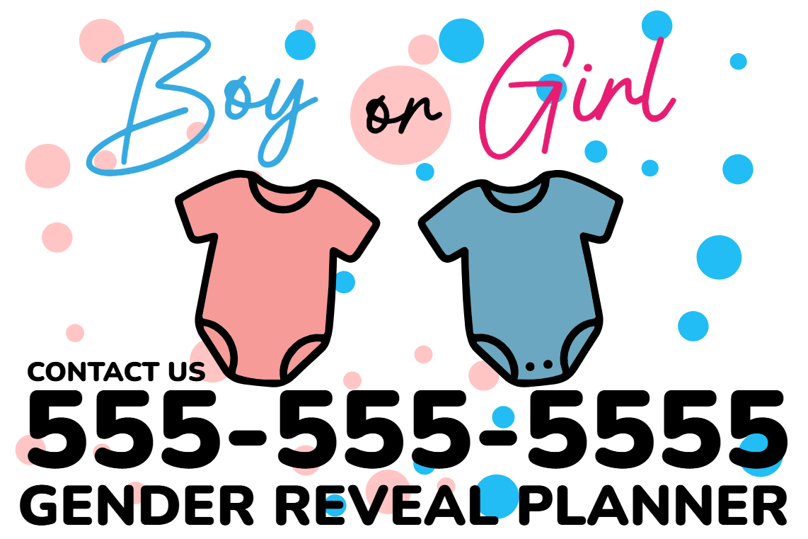 Custom Outdoor Yard Signs Multiple Sizes Gender Reveal Planner