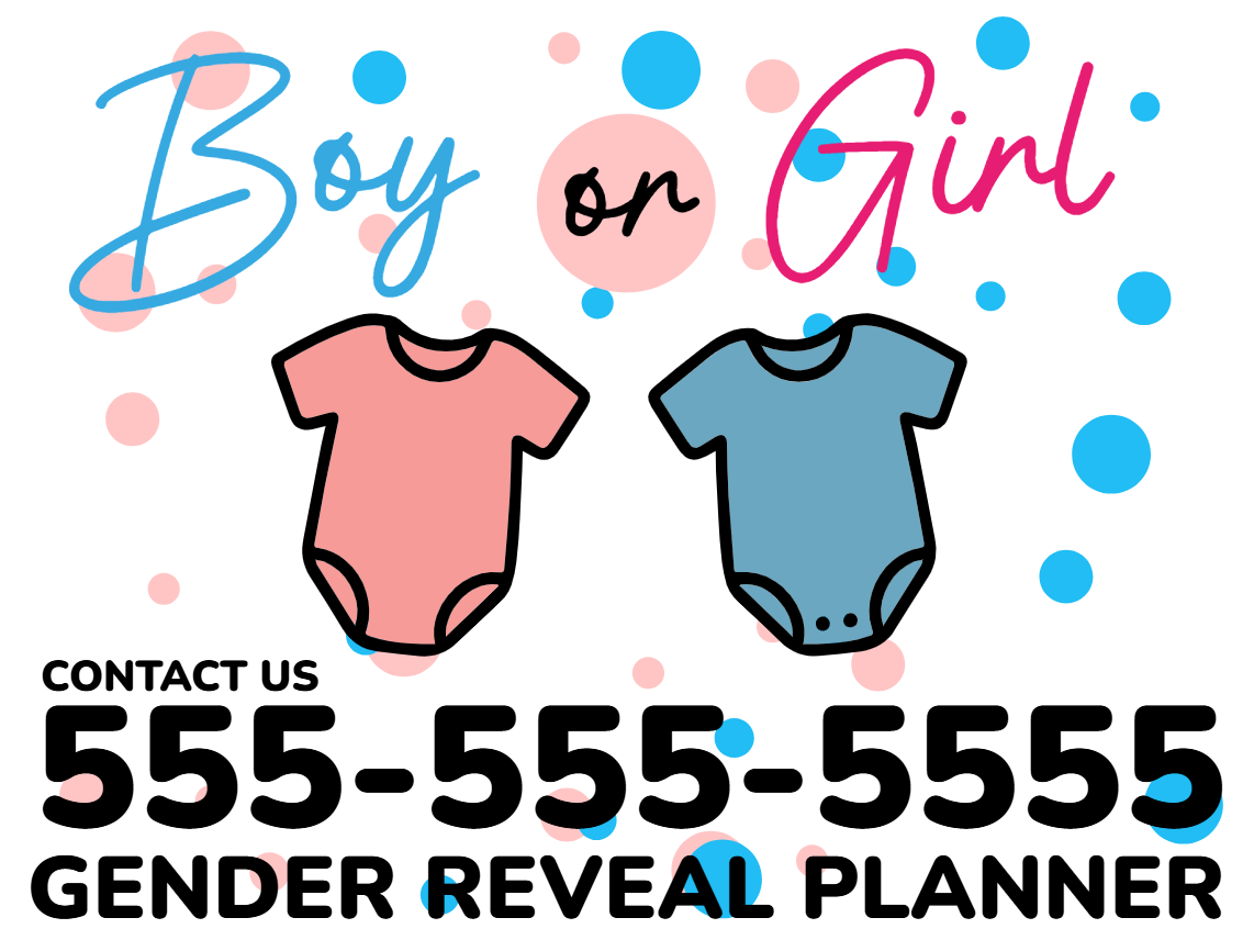 Custom Outdoor Yard Signs Multiple Sizes Gender Reveal Planner