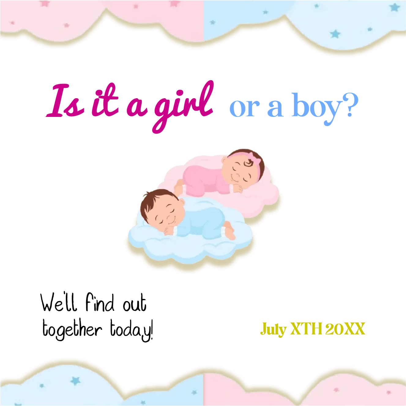 Custom Outdoor Yard Signs Multiple Sizes Gender Reveal Find Out Together