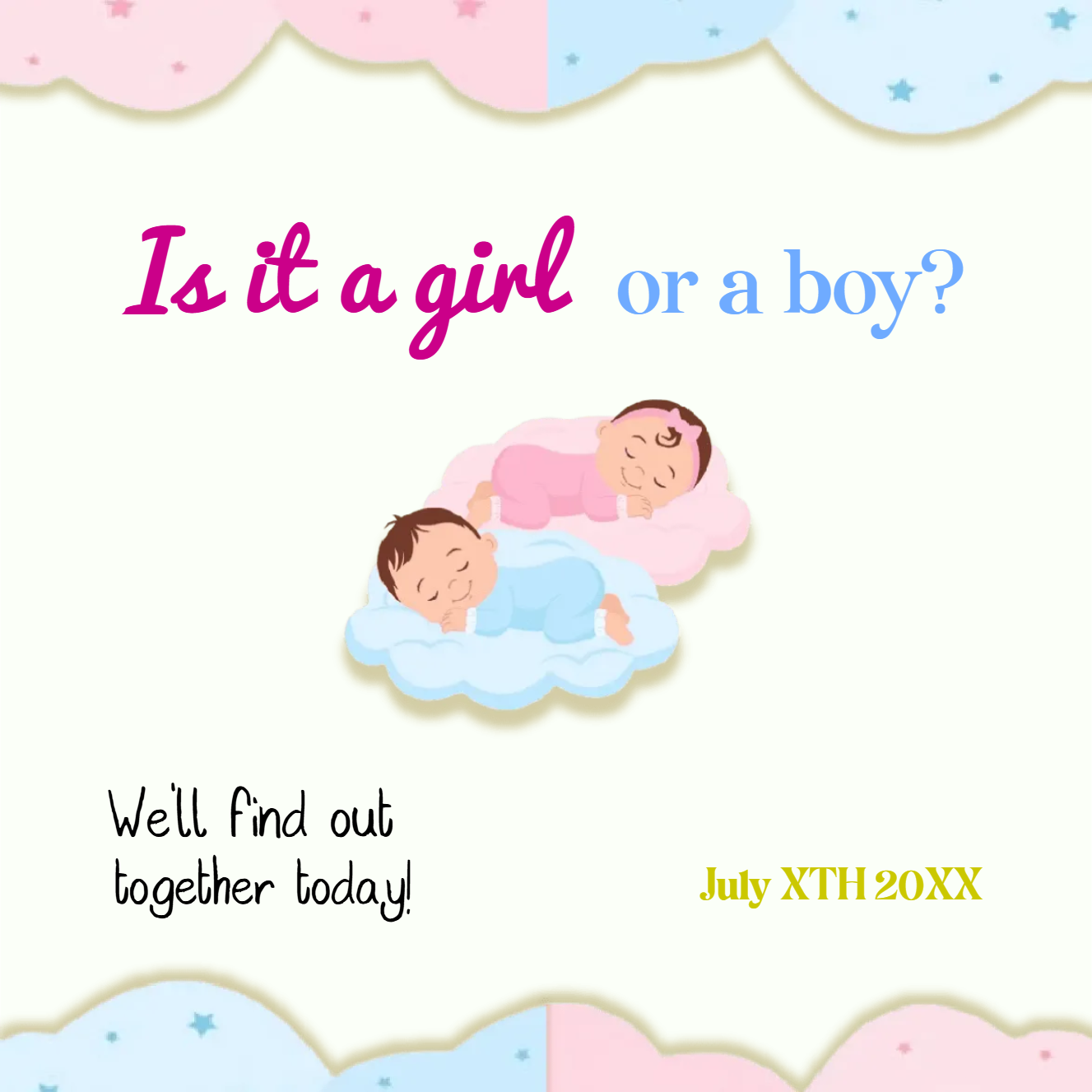 Custom Outdoor Yard Signs Multiple Sizes Gender Reveal Find Out Together