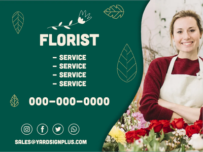 Custom Outdoor Yard Signs Multiple Sizes Florist
