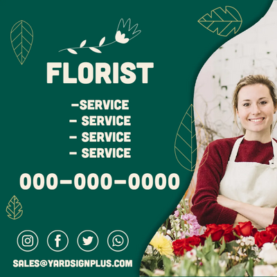 Custom Outdoor Yard Signs Multiple Sizes Florist