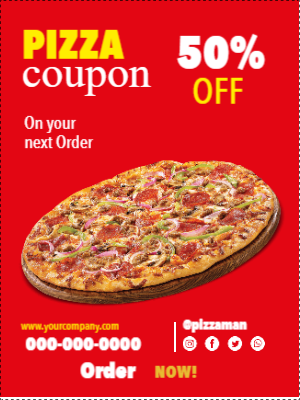 Custom Outdoor Yard Signs Multiple Sizes Pizza Coupon