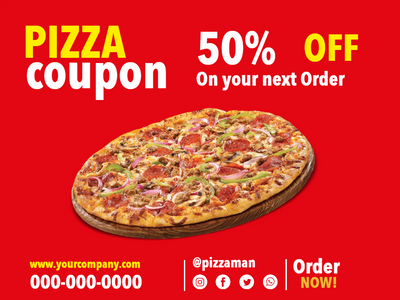 Custom Outdoor Yard Signs Multiple Sizes Pizza Coupon