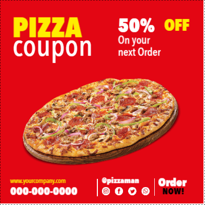 Custom Outdoor Yard Signs Multiple Sizes Pizza Coupon