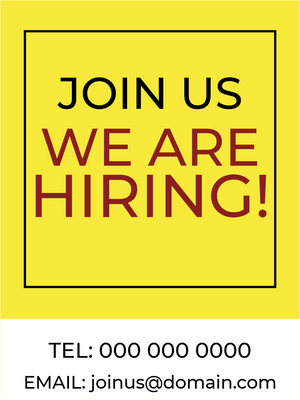 Custom Outdoor Yard Signs Multiple Sizes We Are Hiring