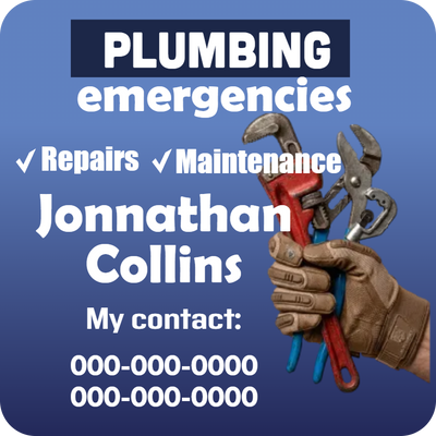 Custom Business Cards Multiple Sizes Plumbing Emergencies