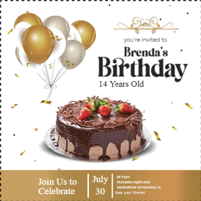 Custom Outdoor Yard Signs Multiple Sizes Brenda's 14th Birthday