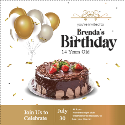 Custom Outdoor Yard Signs Multiple Sizes Brenda's 14th Birthday
