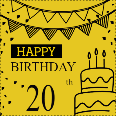 Custom Outdoor Yard Signs Multiple Sizes  Happy  20th Birthday