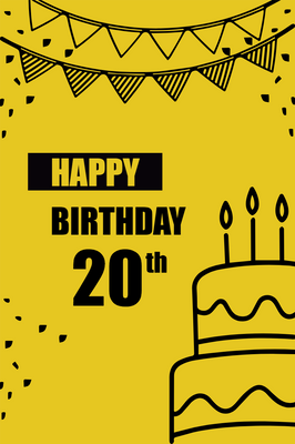 Custom Outdoor Yard Signs Multiple Sizes  Happy  20th Birthday
