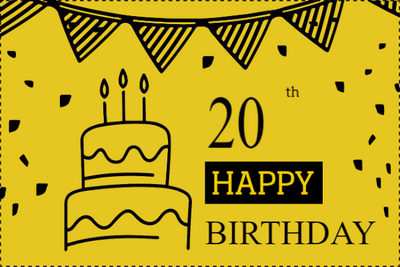 Custom Outdoor Yard Signs Multiple Sizes  Happy  20th Birthday