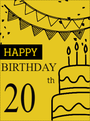 Custom Outdoor Yard Signs Multiple Sizes  Happy  20th Birthday