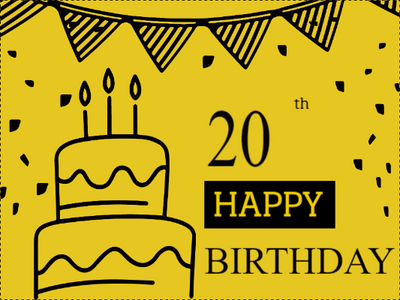 Custom Outdoor Yard Signs Multiple Sizes  Happy  20th Birthday